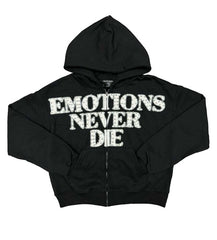 Mixed Emotions "End" Rhinestone Hoodie Black