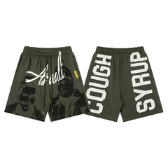 That's A Awful Lot Of Cough Syrup Portrait Side Logo Sweatshorts - Dark Green