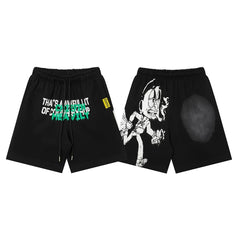 That's A Awful Lot Of Cough Syrup Cartoon Mascot Sweatshorts - Black