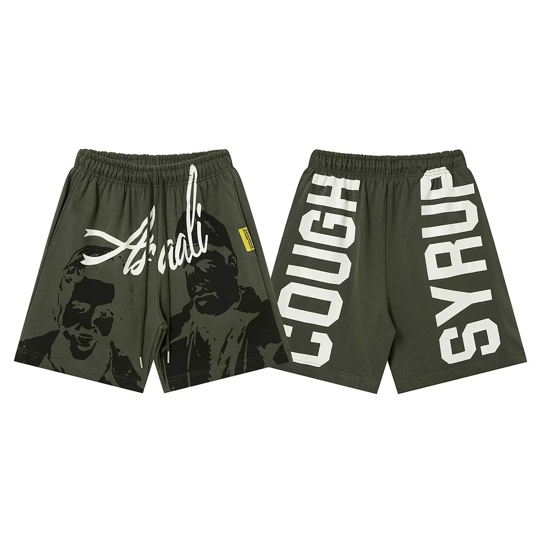 That's A Awful Lot Of Cough Syrup Portrait Side Logo Sweatshorts - Dark Green